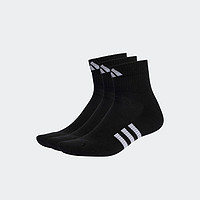 adidas 阿迪达斯 三双装舒适短筒运动健身袜子男女阿迪达斯官方 黑色 M