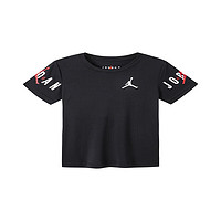 Jordan 耐克男童女童短袖T恤Jordan 耐克童装夏季儿童上衣  B674正黑色 110