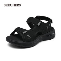斯凯奇(Skechers)男鞋休闲凉鞋厚底减震户外沙滩鞋魔术贴露指凉拖229064