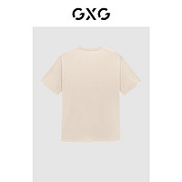 GXG 奥莱23年夏新品个性时尚字母印花设计百搭宽松情侣短袖男T恤