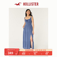 HOLLISTER24夏季辣妹侧边抽褶加长款吊带连衣裙女 KI359-4283 蓝色 XXS (150/80A)短版