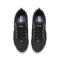 SKECHERS 斯凯奇 男士运动鞋低帮跑步休闲鞋耐磨透气时尚网面鞋220036 黑色/蓝色 BKBL