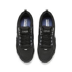 SKECHERS 斯凯奇 男士运动鞋低帮跑步休闲鞋耐磨透气时尚网面鞋220036 黑色/蓝色 BKBL