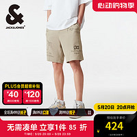 杰克·琼斯（JACK&JONES）夏季时尚潮男士舒适多口袋字母印花宽松休闲短裤男22429F052 E11 卡其色 E11 卡其色 180/84A/LR