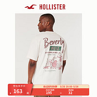 HOLLISTER24夏季美式宽松短款图案短袖T恤男女KI323-4042 乳白色 XS(170/84A)