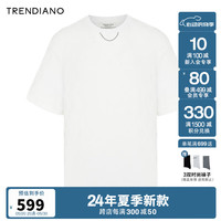 TRENDIANO微阔链条休闲T恤2024年夏季新款时尚流行圆领上衣男款