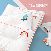 Dohia 多喜爱 儿童枕头全棉A类可水洗刺绣低枕幼儿园宝宝枕芯