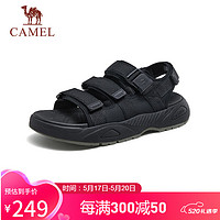 CAMEL 骆驼 男士魔术贴沙滩鞋时尚运动休闲凉鞋 G14M547682 黑色 41