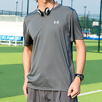 88VIP：安德玛 UA安德玛运动短袖男春季灰色跑步T恤健身训练服半袖1369743-012