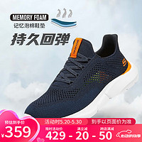 SKECHERS 斯凯奇 男鞋夏休闲鞋百搭网面鞋一脚蹬舒适减震透气运动鞋 NVOR蓝橘 40