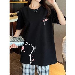  JEANSWEST/真维斯 纯棉 女士T恤  丁香紫-紫色泰迪熊 M