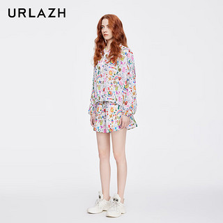有兰（URLAZH）夏季新款洋气时尚高腰抽绳轻薄宽松潮流休闲短裤女LL2PA30