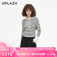 有兰（URLAZH）春季洋气可拆卸披肩毛衣时尚条纹长袖针织女JL1KT23 白色 M