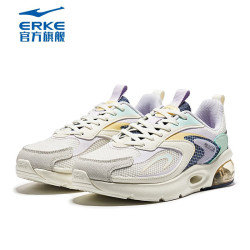 erke鸿星尔克运动鞋女鞋女子气垫跑步鞋橡芽白灰墨蓝35