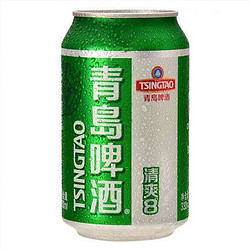 TSINGTAO 青岛啤酒 清爽8度330ml*24罐优选原料 清透麦香