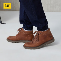 cat卡特彼勒卡特工装靴马丁靴男靴男鞋橡胶底短筒休闲工装靴中帮鞋子