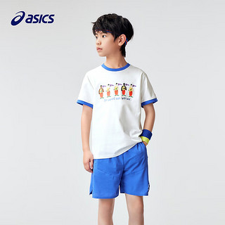 asics/亚瑟士童装2024儿童夏季奥运联名趣味短袖T恤凉感吸汗抗菌 10本白 140cm