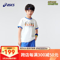 asics/亚瑟士童装2024儿童夏季奥运联名趣味短袖T恤凉感吸汗抗菌 10本白 165cm