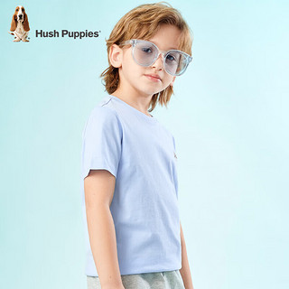 暇步士（Hush Puppies）童装男女童短袖圆领衫儿童短袖舒适柔软透气吸汗不易变形时尚休闲 (G款)暖卡其 120cm