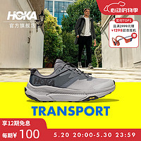 HOKA ONE ONE 男款夏季户外畅行徒步鞋 TRANSPORT 舒适透气耐磨 城堡灰/黑色 41
