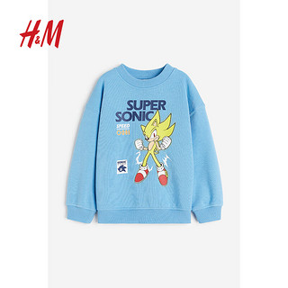 H&M【乐高】童装男童卫衣春季时尚印花宽松圆领卫衣1169912 蓝色/刺猬索尼克