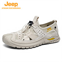Jeep 吉普 夏季户外涉溪沙滩鞋透气运动风格包头防滑男士露营男鞋