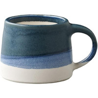 KINTO 日本进口陶瓷马克杯 手冲咖啡杯 复古杯 送礼杯子 耐热 简约时尚 藏青色×白色 110ml