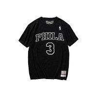 mitchell & ness NBA运动T恤 76人队艾弗森男士T恤短袖t恤男短袖纯棉半袖