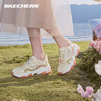 SKECHERS斯凯奇女鞋桃花鞋复古机甲甜美老爹鞋跑步鞋 自然色/粉红色NTPK 38