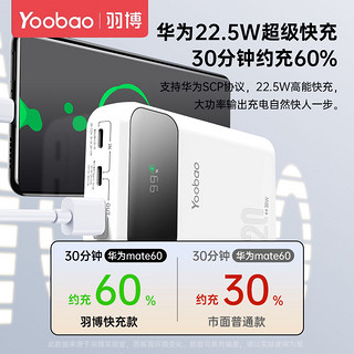 Yoobao 羽博 oobao 羽博 20000毫安充电宝22.5W快充大容量快充超耐用移动电源