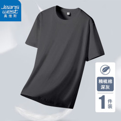 真维斯男士t恤_jeanswest 真维斯 短袖t恤男夏季精梳棉重磅宽松学生