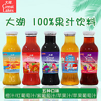 大湖 玻璃瓶饮料255ml*6苹果汁 葡萄汁 255ml苹果葡葡*6