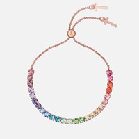TED BAKER 女士 Melrah：Icon 水晶滑块手链 玫瑰金/彩虹色