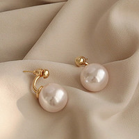Trendolla 925银针珍珠耳环女气质几何耳饰轻奢小众设计感个性耳坠