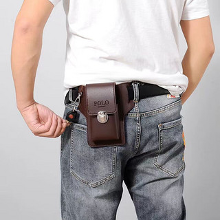 歌柏妮手机包腰包男工地手机皮套腰包多功能薄款可放烟盒挂钥匙穿皮带包