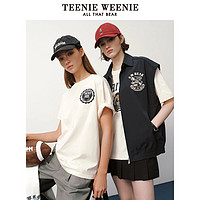 TEENIE WEENIE TeenieWeenie小熊2023夏季新款圆领条纹抽绳T恤上衣女