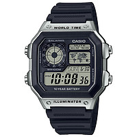 CASIO 卡西欧 男式数字黑色树脂表带手表42.1mm