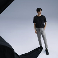 HLA 海澜之家 男士速干清爽丝感短袖T恤 HNTBW2W192A 黑色 L