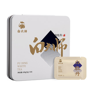 白大师福鼎白茶白牡丹老白茶2019年茶叶礼盒装小方片100g