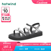热风 hotwind罗马凉鞋金属扣厚底软底时尚休闲绑带沙滩度假24年夏季新款女