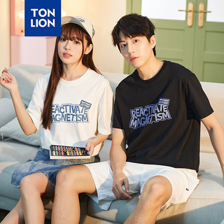 唐狮 TONLION2024夏季文字印花圆领短袖T恤TB 男款/黑色 M
