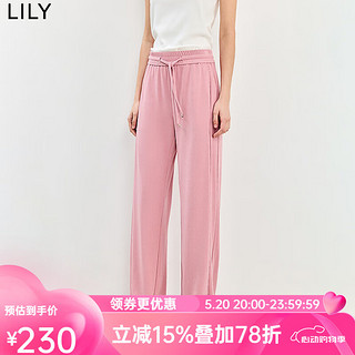 LILY2024夏季舒适莫代尔时尚百搭空气裤柔软舒适通勤休闲裤子 120浅粉红 L