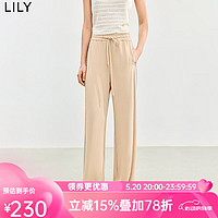 LILY2024夏季舒适莫代尔时尚百搭空气裤柔软舒适通勤休闲裤子 606浅米 XL