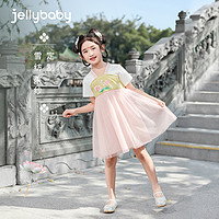 88VIP：杰里贝比 汉服女童夏款2024短袖连衣裙小童中国风夏装儿童唐装夏季
