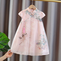 女童新中式旗袍裙夏季2024中大儿童国风唐装汉服表演连衣裙潮