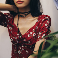 sincethen金智秀jisoo同款 复古碎花V领沙滩裙海边度假连衣裙短裙