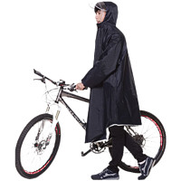 QI AN 骑安 雨衣电动车摩托车自行车加长加厚男女士成人雨衣人车分离式骑行徒步防暴雨连体分体单人雨披 人车分离（藏青色）