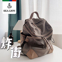 SEALION SEA LION2023新款潮时尚百搭牛津布配撞色登山通勤邮差背包双肩包