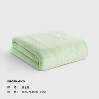 SANLI 三利 A类浴巾2条装柔软吸水不掉毛加大加厚家用大毛巾洗澡专用 淡绿色