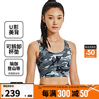 安德玛 UNDERARMOUR）夏季ridian女子修身印花短身训练运动背心1380983 蓝色465 M